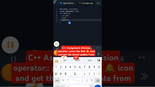 C Assignment Division operator shorts assignment division operator cout coding programming [upl. by Wakerly855]