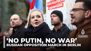 Russian oppositioninexile march against Putin in Berlin [upl. by Wanonah]