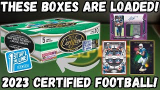 THESE BOXES ARE LOADED WITH VALUE 2023 Panini Certified Football FOTL Review [upl. by Enyamrahc]