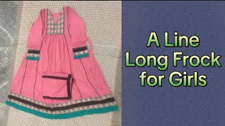 A Line Long Frock for Girls  Chunat Wali Frock  StitchingDesigneriv9uu fashion trending [upl. by Aderfla]