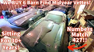 We BUY 6 Mid Year CORVETTES Barn Find C2 Vettes Off The Road For Many Years 427 327 amp More [upl. by Forcier]