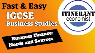 IGCSE Business studies 0450  51  Business Finance [upl. by Hukill]