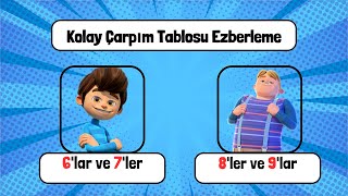 Çarpım Tablosu Kolay Ezberleme 6lar 7ler 8ler 9lar  3 ve 4 Sınıflar Çarpım Tablosu [upl. by Adnima]