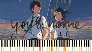 Kimi no Na Wa OST quotSparklequot Theishter Piano Sheets  Midi [upl. by Nasas346]