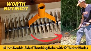 15 Inch Dethatcher Rake for Lawn Double Sided Thatching Rake with 19 Thicker Blades  Worth Buying [upl. by Julina]