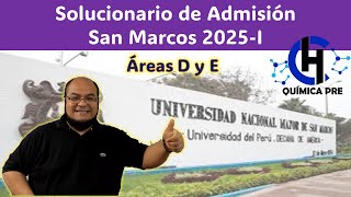 Admisión San Marcos 2025I  Solucionario Áreas D y E [upl. by Janerich]