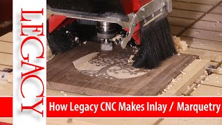 The easy way to make Inlay  Marquetry  Legacy CNC Makes Difficult Woodworking techniques Easy [upl. by Atteynod]