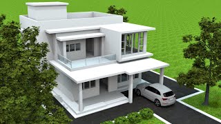 4 Bedroom Modern Duplex House Design With Floor Plan [upl. by Selrac]