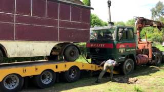 Old Showmans Caravan Being Loaded [upl. by Ialokin251]