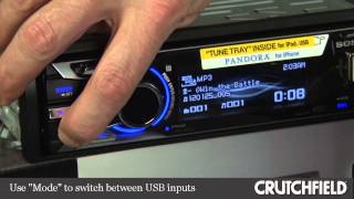 Crutchfield Labs Video Sony Tune Tray car stereos USB inputs and iPhone 5 compatibility [upl. by Gibrian]