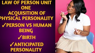 Ethiopian Law of person Chapter1 birth conception viable November 13 2024 [upl. by Liartnod]