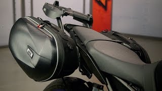 Givi 3D600 Easylock Saddlebags Review at RevZillacom [upl. by Ardiekal797]