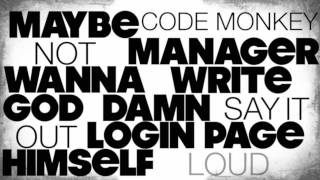 Code Monkey Jonathan Coulton Lyrics Kinetic Typography [upl. by Enhpad855]