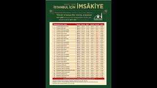 İSTANBUL 2024 RAMAZAN İMSAKİYESİ [upl. by Ahseit]