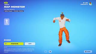 New Rap Monster Emote is Out  New Nike Fortnite Kicks Also [upl. by Ecinnaj463]