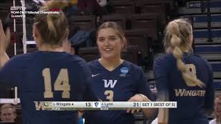 Wingate vs Lynn Quarterfinal  Women Volleyball DivII Championship 2024 [upl. by Ihteerp118]