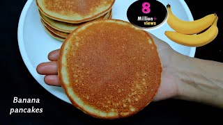 Banana Pancakes Recipe  Fluffy Banana Egg Pancakes [upl. by Reynolds721]