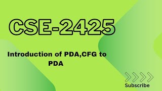 Introduction of PDA CFG to PDA [upl. by Gillman]