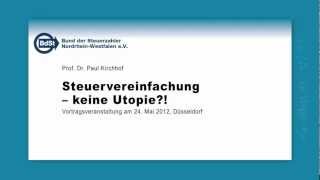 Vortrag von Professor Kirchhof beim Bund der Steuerzahler NRWmov [upl. by Eniluap]