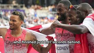 Andre De Grasse Leads Canada to Olympic Gold in 4x100m Relay [upl. by Erdnaek605]