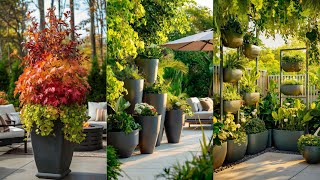 Patio Planter Ideas Plant Pots  Patio flower pot ideas  Garden pots and planters ideas  pots idea [upl. by Nayllij]