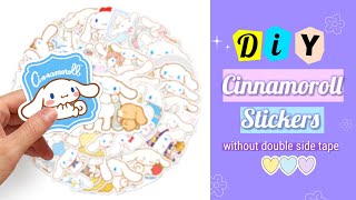 DIY Cinnamoroll stickers without double side tapesticker tape  How to make sticker without tape [upl. by Chap]