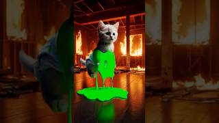 🔥😺 Hero Dad Cat Rescues Kitten from Burning House 🏠⚠️animation cattales catfunny supercat [upl. by Rettig]