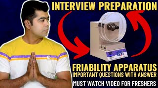 FRIABILITY APPARATUS I IMPORTANT QUESTIONS WITH ANSWERS IN HINDI [upl. by Kaczer]