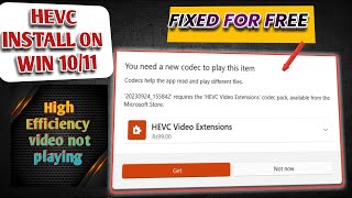 HEVC Video extension for window 1011  How To Install HEVC Codec on Windows Free  HEVC Codec [upl. by Aicenav387]