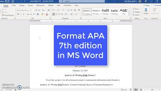 Formatting a 7th Edition APA Paper using Google Docs [upl. by Ynetruoc658]