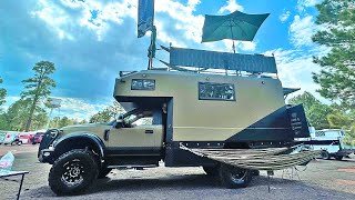 Erik built his Own Earth Roamer F550 Custom Camper with 6 Hammocks amp Rooftop Patio [upl. by Saloma]