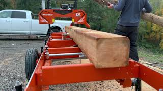 Woodmizer Lx50 Super sawmill milling 2x10s [upl. by Chill662]