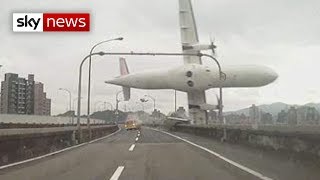 Taiwan Plane Crash Passenger Jet Hits Bridge [upl. by Hime202]