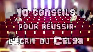 10 CONSEILS POUR RÉUSSIR LÉCRIT DU CELSA [upl. by Laszlo843]