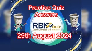 RBI 90 quiz Practice Quiz Answers  29th August 2024 rbi rbi90quiz quiz rbiquiz2024 [upl. by Jezrdna]