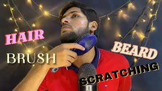 ASMR Beard Scratching with Hair Brush [upl. by Nehr]