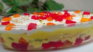 Fruit Custard Trifle Recipe  Custard Trifle Pudding Recipe  Cook With Lubna [upl. by Hawkins953]