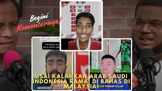 KOMENTATOR MALAYSIA HEBOH PUJI KEMENANGAN INDONESIA ATAS ARAB SAUDI [upl. by Alexine62]