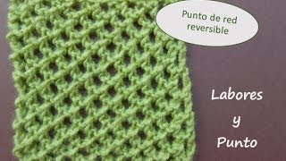 Como tejer el punto red reversible en dos agujas [upl. by Htebesile]