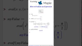 How to Evaluate Expressions in Maple LearningMaple [upl. by Nnylrahc]