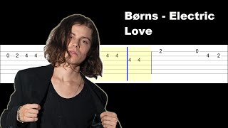 Børns  Electric Love Easy Guitar Tabs Tutorial [upl. by Nnaillek]