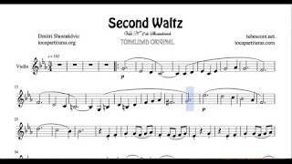 Second Waltz by Shostakovich Sheet Music for Violin [upl. by Kesley758]