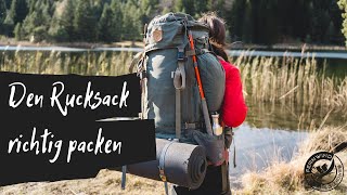 TREKKING RUCKSACK RICHTIG PACKEN Wie packe ich meinen Rucksack optimal [upl. by Adlitam]