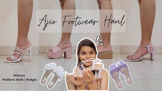 Huge AJIO Footwear Haul  Trying AJIO Footwears for the 1st Time😲  Stilettos  Wedges ajiohaul [upl. by Amick]