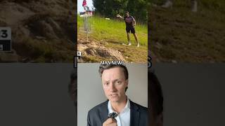 Monumental Disc Golf Fail  Man News via officialgriantt unexpected discgolf frisbee react [upl. by Razec]