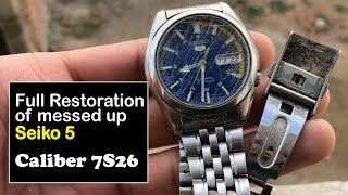 Full Restoration of Seiko 5 SNK371 Caliber 7S26 [upl. by Elda]