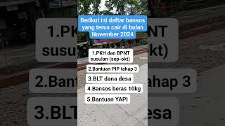 Bansos yang akan cair November 2024 shortsvideo bansospkh [upl. by Nahtiek25]