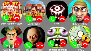 Dark Riddle Story Dark Riddle Eyes Robbery Bob Scary Teacher 3DThe Baby In Yellow Zombie Pvz 2 [upl. by Leacim57]