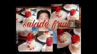 Salade fruit avec yaourt banane pomme et fraise [upl. by Odarbil]