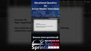 Scrum Master  SM Interview Question 96 of 200 scrummasterinterview scrummaster agileinterview [upl. by Annovy]